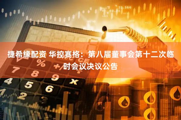 捷希缘配资 华控赛格：第八届董事会第十二次临时会议决议公告