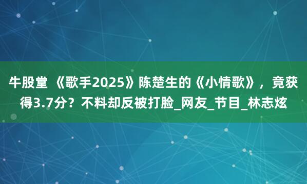 牛股堂 《歌手2025》陈楚生的《小情歌》，竟获得3.7分？不料却反被打脸_网友_节目_林志炫